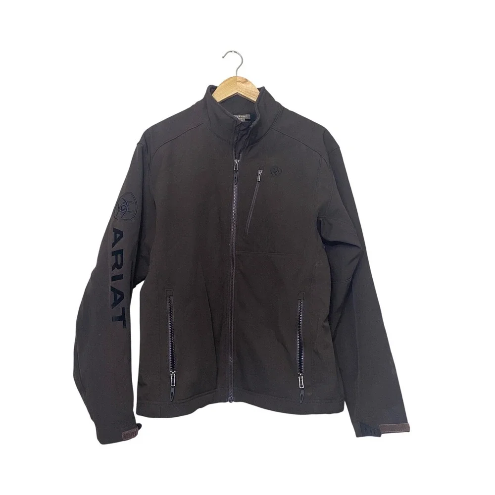 Ariat Logo 2.0 Softshell Jacket Men's Medium Brown‎ Wind Water Resistant